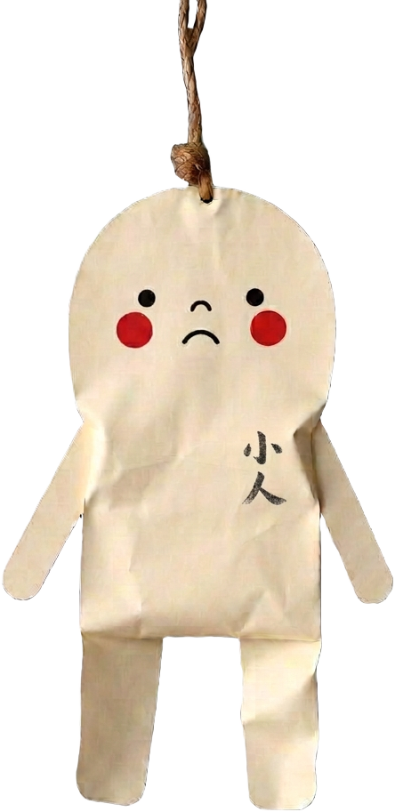 Human-shaped paper effigy used in the 打小人 ritual